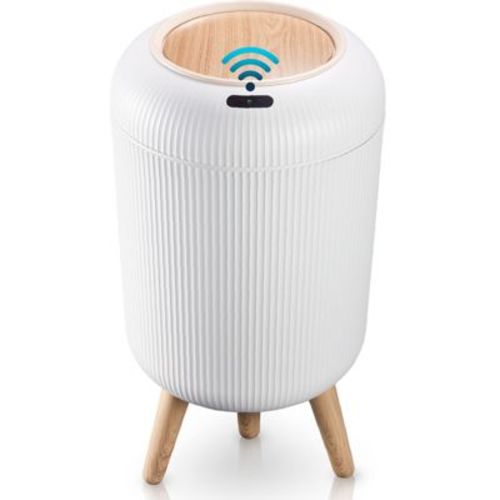 Liba Motion Sensor Trash Can, Touchless Automatic Waterproof Garbage Can for Kitchen, Bathroom, White