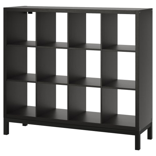 KALLAX Shelving unit with underframe - black-brown/black 57 7/8x50 3/4 "