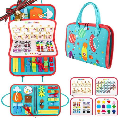 Busy Board Montessori Toys for Boys & Girls Birthday Gifts,Early Educational Game Travel Toys, Preschool Activities for Learning Fine Motor Skil - TikTok Shop