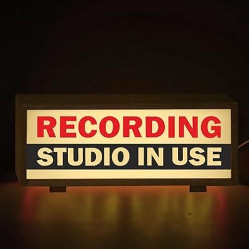 LED Recording Studio Retro Sign Soundproof Room Light Box Recording Studio in Use Light for Streamers, Podcasters, Musicians Record Sign for Music Bar