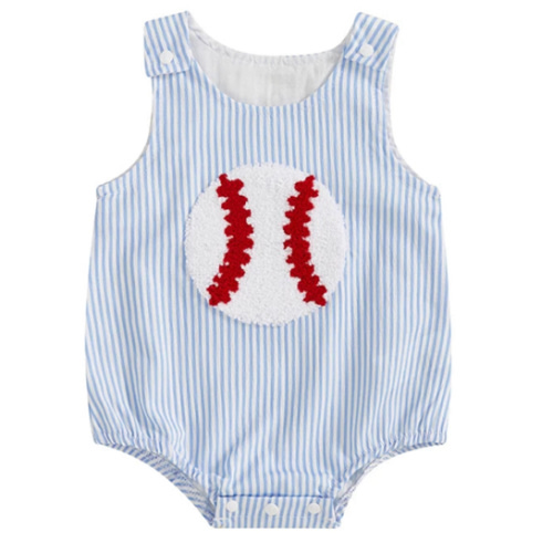 BASEBALL Striped Onesie - Hazel & Bo
