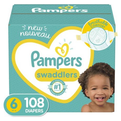 Pampers Swaddlers Diapers, Soft and Absorbent, Size 6, 108 ct