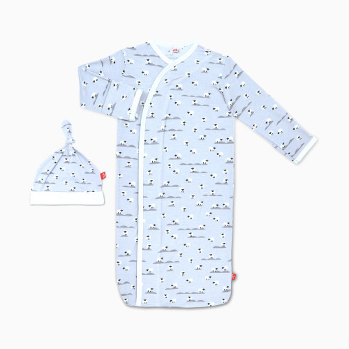 Modal Magnetic Gown & Hat Set - Pastel Blue Baa Baa Baby