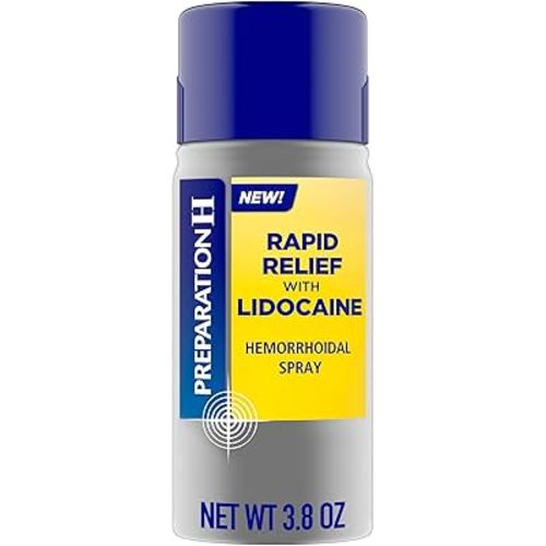 Preparation H Rapid Relief Hemorrhoidal Spray with Lidocaine for Itching, Burning and Pain Relief - 3.8 Oz Bottle