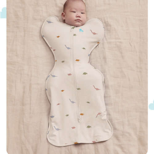 Swaddle Up™ 1.0 TOG Cotton Cream Dino Snore