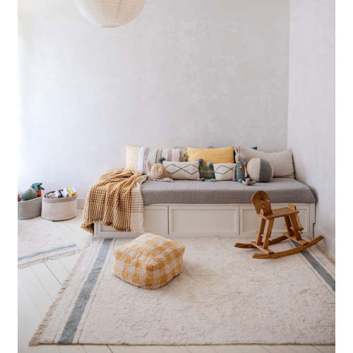 WASHABLE RUG ROUND HONEYCOMB GOLDEN