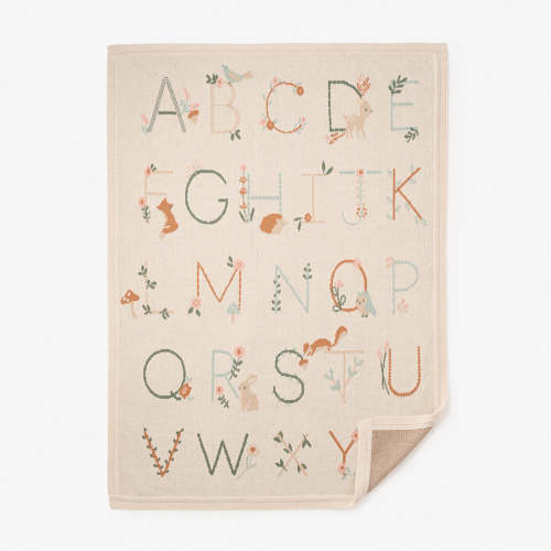 Wheat Alphabet Basics Knit Baby Blanket – Elegant Baby