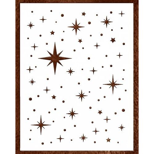 Large Star Stencil for Painting (12x16 Inch) - Twinkle Star Wall Stencil for Painting Large Pattern - Paint Stencils for Crafts Reusable on Wood, Canvas, Tile, Fabric and Furnitureand - Easy to Use