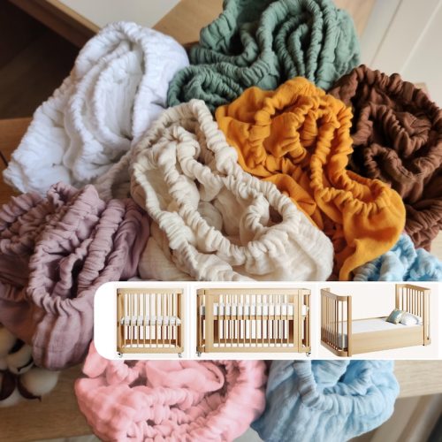 Muslin Sheets for Nestig Cribs - Organic Cotton Fitted for Wave Cloud Full Crib - Etsy