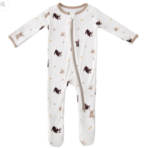 French Bulldog Zipper Footie 9-12M