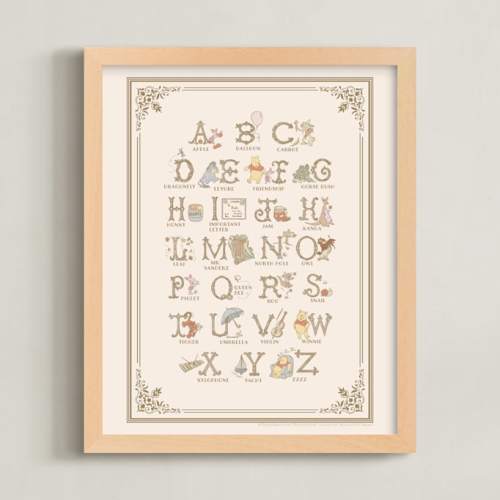 Disney's Pooh Alphabet Disney Open Edition Children's Art Print by Teju Reval