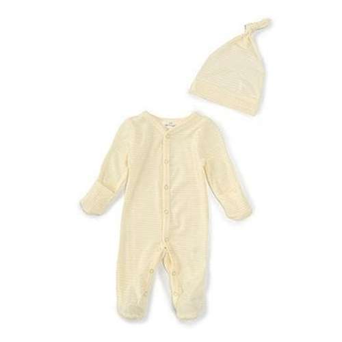 Starting Out Baby Stripe Long Sleeve Ruffle Footed Coverall & Matching Knotted Hat Set | Dillard's