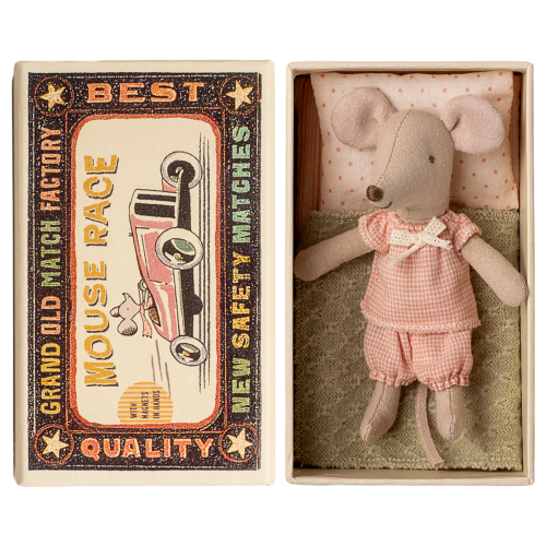 Little sister mouse in matchbox