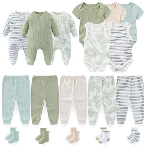 BIGBIGKISS Baby Boy Girl Clothes 18 Piece Layette Gift Set and Accessories