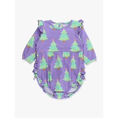 Knit Long Sleeve Flutter Bubble Romper | RuffleButts & RuggedButts
