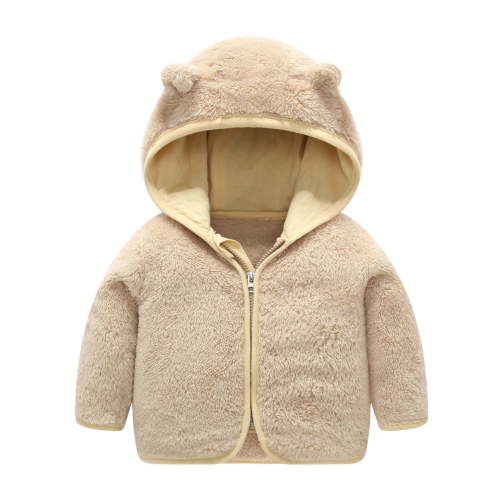 Baby Coat Children's Coral Down Coat Baby Clothes Thickened Warm Boys and Girls Hooded Top