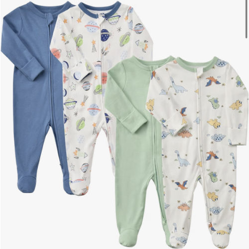 Aablexema Baby Footed Sleepers Double Zipper Pjs for Boys Girls