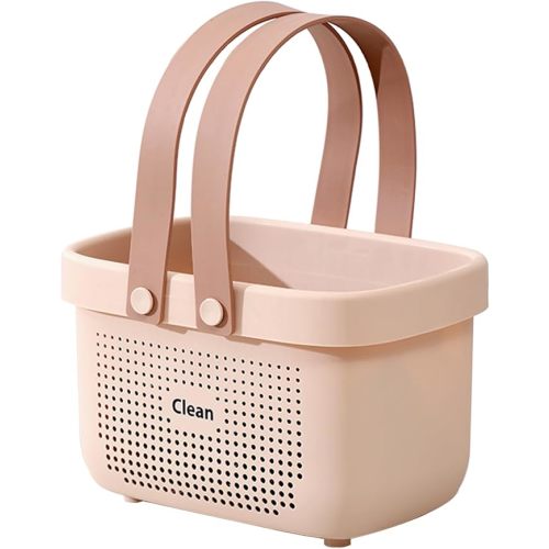 Portable Shower Caddy Basket with Handles Plastic Storage Basket Small Pink