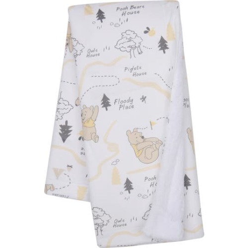 Disney Baby Pooh and the Hundred Acre Woods White Baby Blanket