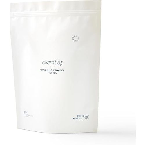 Esembly Laundry Washing Powder – HE Mineral Based Detergent for All Household Laundry and Cloth Diapers – Patented, Fragrance-Free, EWG Verified, Earth-Friendly, (6lb Refill Bag No Scoop)