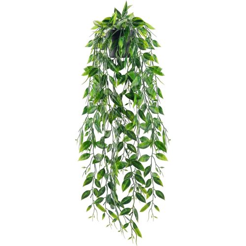 Der Rose 1Pcs Small Fake Hanging Plants Artificial Pea Pod Faux Hanging Plants Indoor for Home Room Shelf Bookshelf Decor
