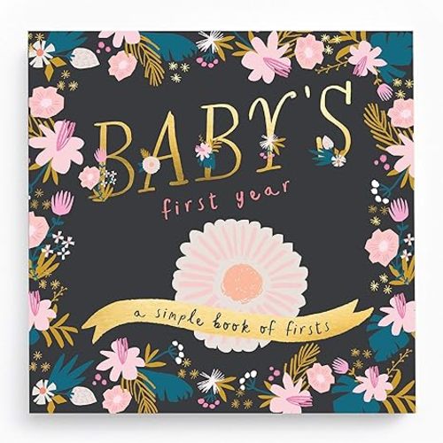 Lucy Darling Flower Child Baby Memory Book – First 5 Years Journal & Photo Album, Gender-Neutral Keepsake for Baby Boy/Girl, Mom Gift