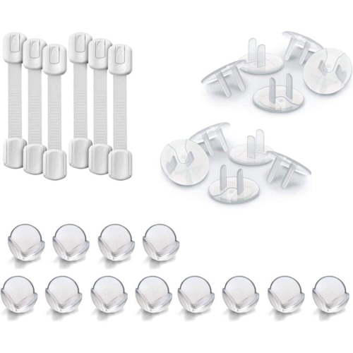 Baby Proof Me 42-Pc Child Safety Kit, Baby Proof Strap Locks, Corner Protectors, and Outlet Covers