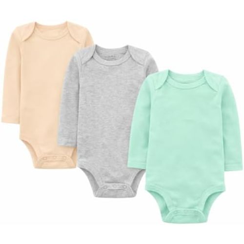 123 Bear Baby Long-Sleeve Bodysuits Multipack, Boy Girl, Newborn to 24M