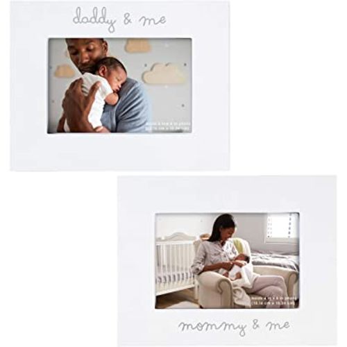 C.R. Gibson ''Mommy and Me'' and ''Daddy and Me'' Baby Photo Frame Set 2 Piece, 9'' x 7''
