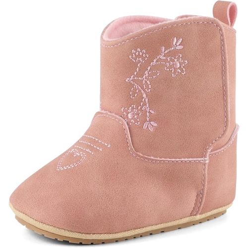 ESTAMICO Baby Girls Embroidery Western Boots