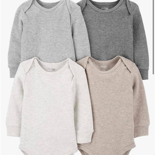 Simple Joys by Carter's Baby 4-pack Soft Thermal Long Sleeve Bodysuits