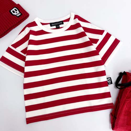 NOT SO BASIC RED STRIPE TEE – Skeletots
