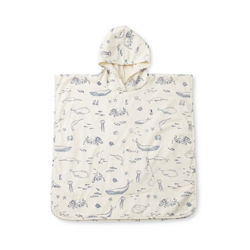 Cotton Hooded Towel Poncho, 6-12 M
