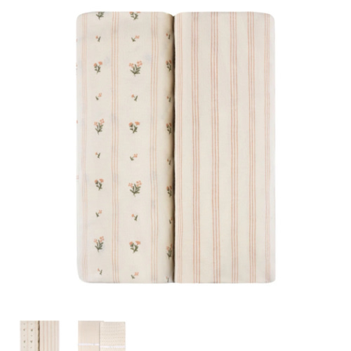 Linear Floral Changing Pad Cover | Cradle Sheet Set – Ely's & Co.
