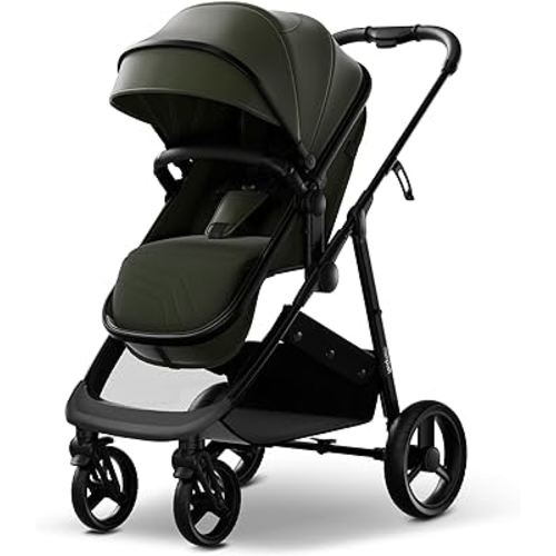 Mompush Wiz 2-in-1 Convertible Baby Stroller with Bassinet Mode - Foldable Infant Stroller to Explore More as a Family - Toddler Stroller with Reversible Stroller Seat