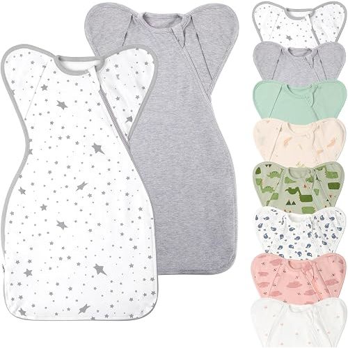 Organic Cotton Arms Up Swaddles 0-3 Months Newborn Baby Boys Girls Soft