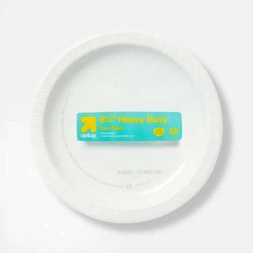 White Paper Plates 8.5" - 55ct- up&up™