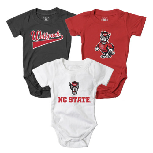 NC State Wolfpack Infant Short Sleeve Onesie 3 Pack – Red and White Shop