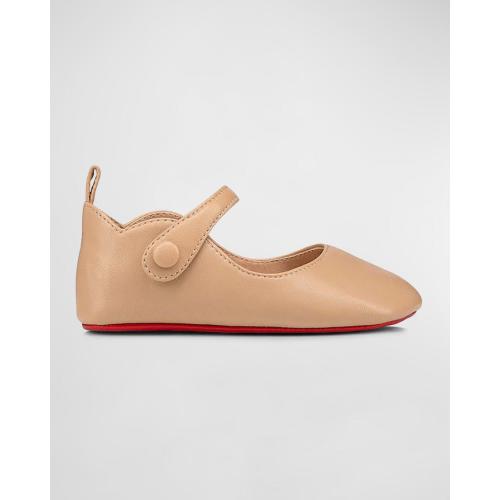 Girl's Love Chick Nappa Leather Ballerina Shoes, Baby