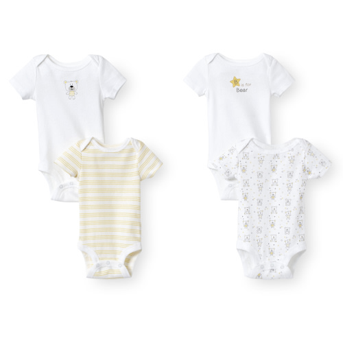 Koala Baby Essentials 4 Pack Neutral Bear Bodysuits