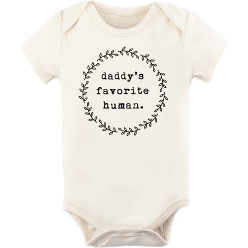 Baby Daddy's Favorite Human Organic Cotton Bodysuit, Size: 0-3M