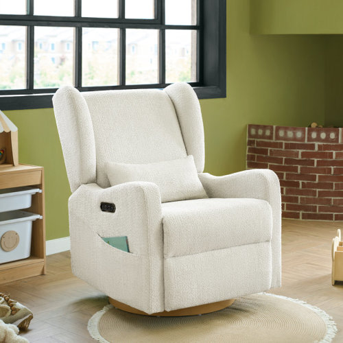 Wade Logan® Ceandra 29.5"W Modern Nursery Swivel Glider Power Recliner with Built-In Nightlight & Reviews | Wayfair