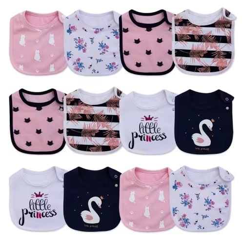 12pcs waterproof baby bibs boys girls absorbent adjustable - Temu