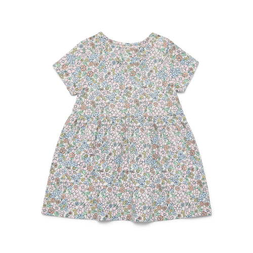 Wonder Nation Baby Girls Dress with Short Sleeves, Sizes 0-24 Months