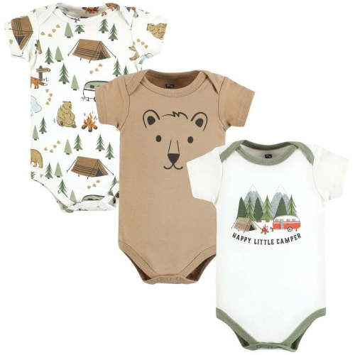 Hudson Baby Cotton Bodysuits, Little Camper, 3-6 Months