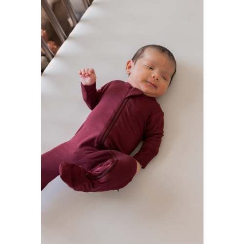 Zippered Footie in Burgundy