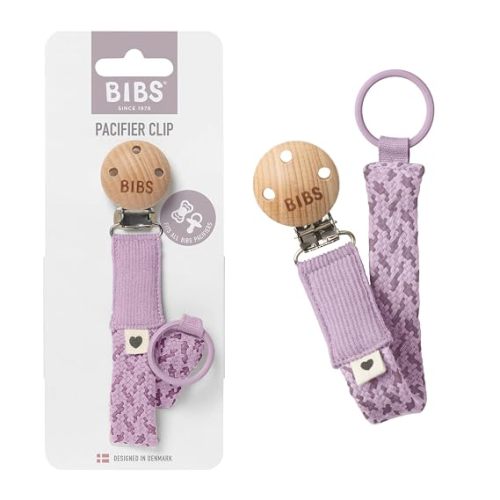 BIBS Braided Pacifier Clip, Fits All BIBS Pacifiers, Violet Sky/Mauve