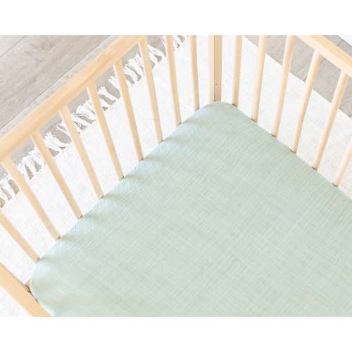 Deluxe Muslin Crib Sheet in Seafoam