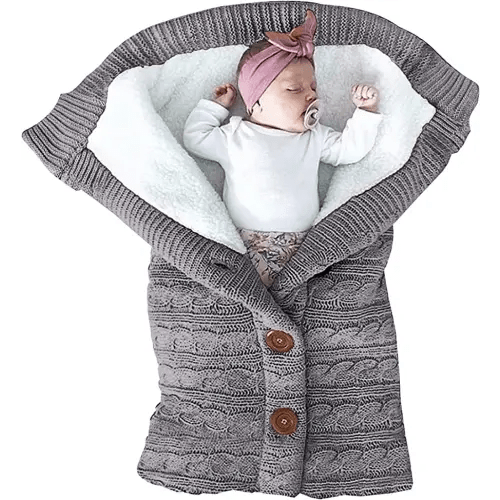 XMWEALTHY Unisex Infant Swaddle Blankets Soft Thick Fleece Knit Baby Girls Boys Stroller Wraps (Baby Grey1)