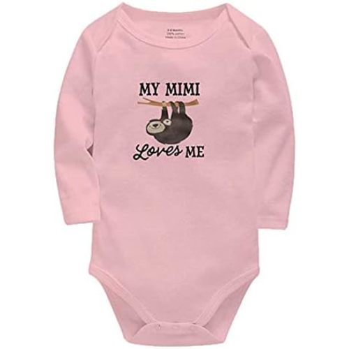 My Mimi Loves ME Newborn Long Sleeve Unisex Baby Bodysuit for Boy Girl